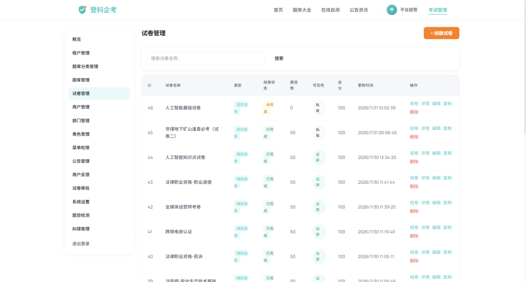 超级管理员后台